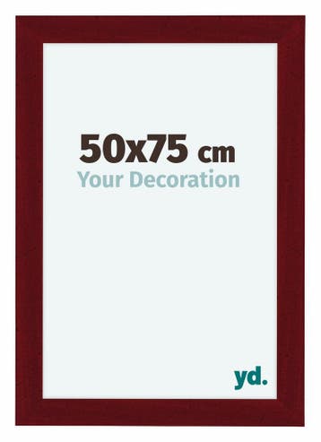 Fotolijst 50x75 cm - Wijnrood Geveegd - MDF - Como, Verzenden, Nieuw