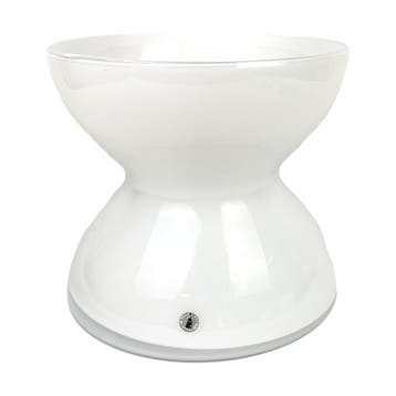 Ikea diabolo vaas - Anne Nilsson - Wit opaalglas -1990, Ophalen of Verzenden