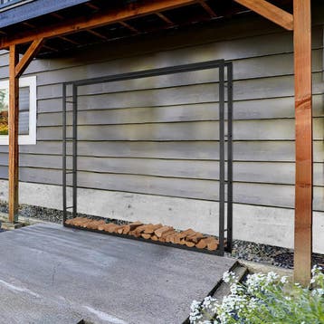 Houtopslag | Brandhoutrek | Houtrek | 196x25x196cm | Staal, Tuin en Terras, Haardhout, Verzenden