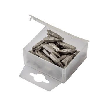 PH1 x 25 mm Phillips bits - 40 stuks in kunststof box -, Ophalen of Verzenden, Nieuw
