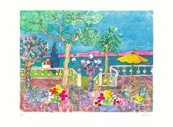 Paul Aizpiri (1919-2016) - Vue en bord de mer