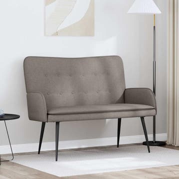vidaXL 2-Zits Sofa Taupe 115 x 61 x 87 cm Stof, Verzenden, Minder dan 150 cm, Stof, Nieuw