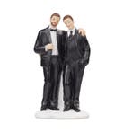 Taarttopper Bruidspaar Mannen Polystone 11,5cm, Verzenden, Nieuw
