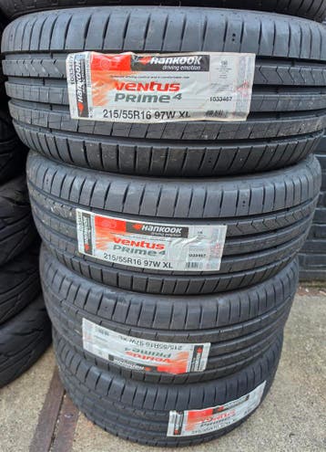 215/55r16 97W XL Hankook 4 Nieuwe Banden, Ophalen, 215 mm, 16 inch, Nieuw