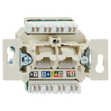 Rutenbeck Netwerk / Telefoon basiselement DUBBEL Cat.6, Ophalen of Verzenden, Nieuw