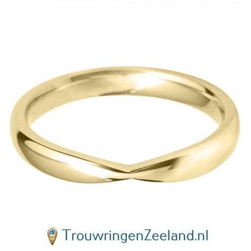 Aanschuifring in 9/18 karaat geelgoud in Twist-vorm zonde..., Verzenden, Nieuw