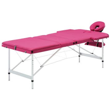 vidaXL Massagetafel inklapbaar 3 zones aluminum roze, Verzenden, Nieuw