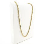 Gouden vierkante koningsschakel ketting, Ophalen of Verzenden, Gebruikt, Overige kleuren, Goud
