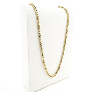 Gouden vierkante koningsschakel ketting, Sieraden, Tassen en Uiterlijk, Ophalen of Verzenden, Gebruikt, Goud, Goud