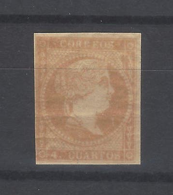 Spanje 1855 - Isabel II-4 Kwarten - kleurverandering - -, Gestempeld