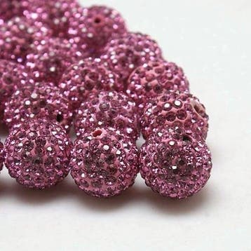2 x Shamballa kralen polymeer klei strass kralen 10 mm ga..., Ophalen of Verzenden, Nieuw, Kraal