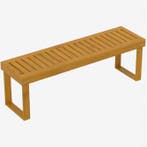 Set van 2 Houten Tuinbanken 132 cm – 300 kg, Tuin en Terras, Tuinbanken, Verzenden, Nieuw
