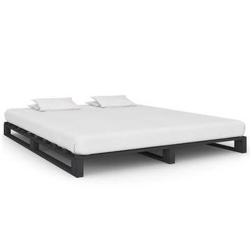 vidaXL Bedframe pallet massief grenenhout grijs 180x200 cm, Eenpersoons, Verzenden, Nieuw, 80 cm