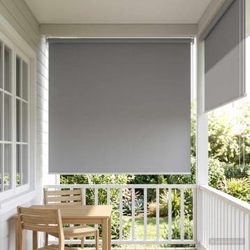 vidaXL Buitenrolgordijn UV-bescherming Lichtgrijs 100 x 230, Verzenden, Nieuw