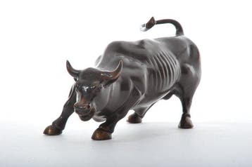 sculptuur, Wall street bull - 33 cm - Brons