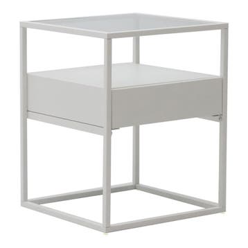 [en.casa] Bijzettafel Vissenbjerg met lade 51x40x40 cm wit m, Huis en Inrichting, Verzenden, Nieuw