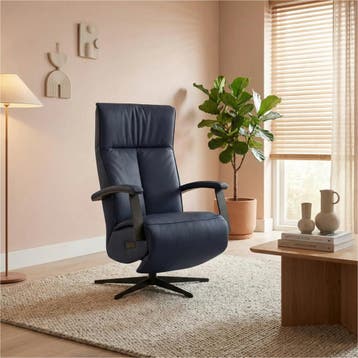 Leren elektrisch relaxfauteuil Pure - Toledo Kobalt (blauw), Huis en Inrichting, Bohemian, Industrieel, Modern, Scandinavisch
