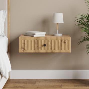 vidaXL Wandmontage Zijtafel 59 x 34,5 x 17 cm Bewerkt hout, Verzenden, Nieuw
