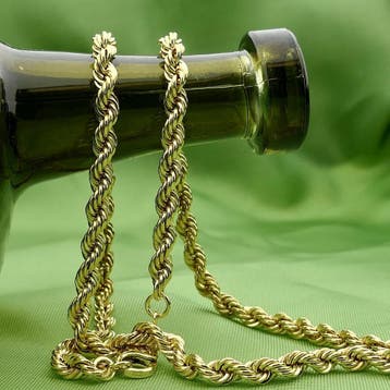 Gouden gedraaide schakelketting; 14 karaat; 45,5 cm, Ophalen of Verzenden, Gebruikt, Goud, Goud