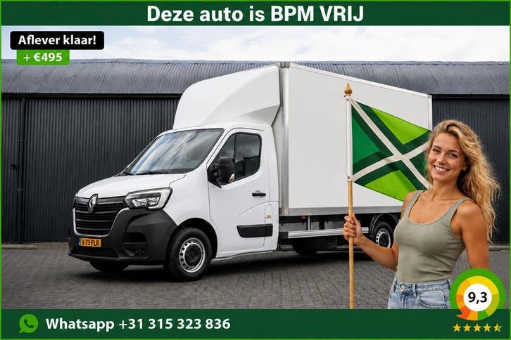 Renault Master 2.3dCi | Bakwagen met Laadklep | LED |, Auto's, Bestelauto's, Lease, Handgeschakeld, Wit, Renault, Zwart, Stof