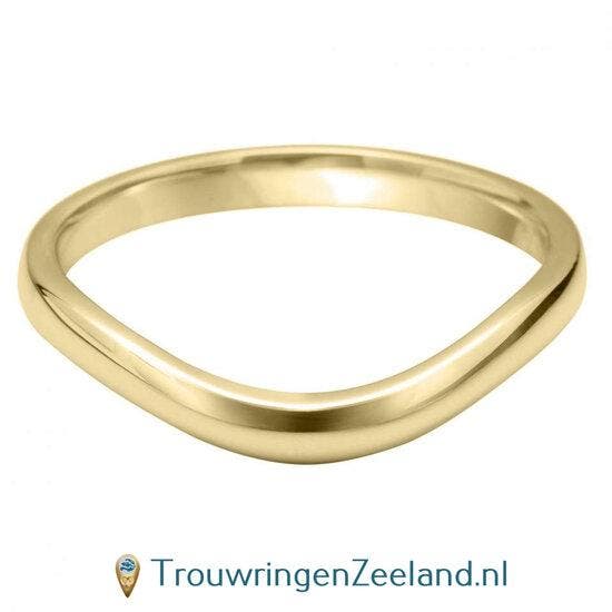Aanschuifring in 9/18 karaat geelgoud in U-vorm zonder di..., Sieraden, Tassen en Uiterlijk, Ringen, Verzenden