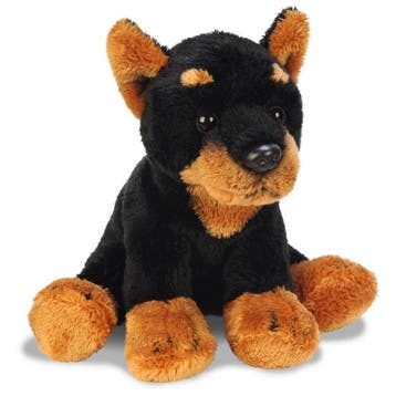 Suki Gifts Doberman knuffel - pluche - 13 cm - zwart/bruin, Verzenden, Nieuw