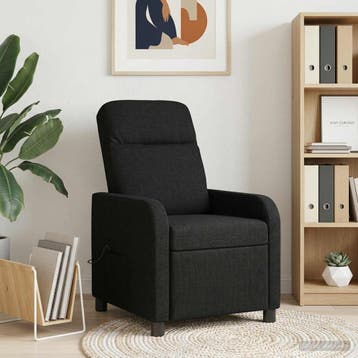 vidaXL Massage Recliner Zwart Stof, Verzenden, Nieuw