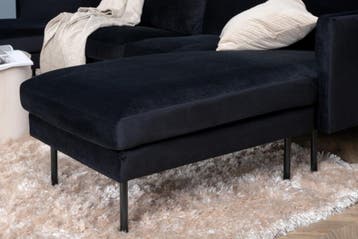 Chaise-Longue - Simon - Zwart - Fluweel - Jörn, Verzenden, Nieuw