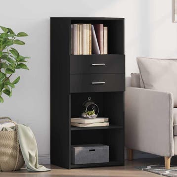 vidaXL buffetkast 50x42,5x124 cm bewerkt hout zwart, Verzenden, 100 tot 150 cm, Nieuw, 50 tot 100 cm