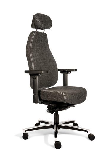 Bureaustoel lange mensen, 24 uurs bureaustoelen, hoofdsteun, Verzenden, Nieuw, Grijs, Bureaustoel