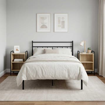 vidaXL Nachtkastje 2 st Sonoma Eiken 40 x 30 x 60 cm Bewerkt, Minder dan 45 cm, Verzenden, Nieuw, 55 tot 70 cm