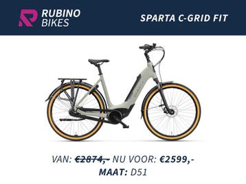 SPARTA C-GRID FIT (D51) - €275,- KORTING - 500WH BOSCH, Ophalen, Sparta, Nieuw, 51 tot 55 cm