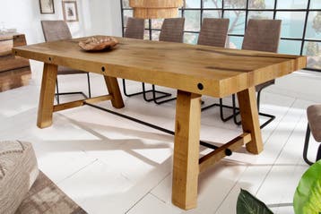 Massieve eettafel FINCA 240cm vintage bruin gerecycled, Huis en Inrichting, Tafels | Eettafels, Ophalen of Verzenden, Nieuw