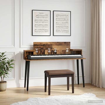 vidaXL studiobureau Oud hout 130 x 36 x 19,5 cm Bewerkt hout, Muziek en Instrumenten, Keyboards, Verzenden, Nieuw