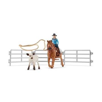 schleich FARM WORLD Team roping met cowgirl (miniatuur), Verzenden, Nieuw