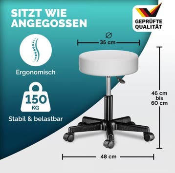 Rolkruk set van 2 kunstleer Wit 360° draaibaar (Interieur), Verzenden, Nieuw in verpakking
