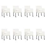 Set van 8 Leren eetkamerstoelen Desire - Toledo Purewhite, Ophalen of Verzenden, Nieuw, Leer