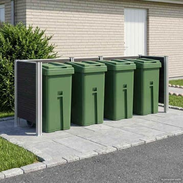 vidaXL Afvalbak Schutting Grijs 315 x 85 x 115 cm Aluminium, Doe-het-zelf en Verbouw, Verzenden, Nieuw