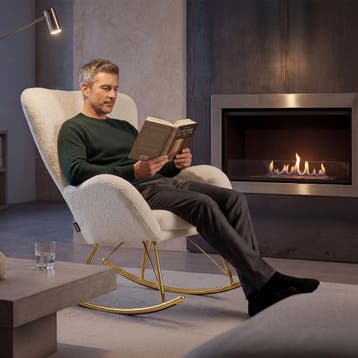 Schommelstoel Swing met stalen glijders en dikke bekleding, Huis en Inrichting, Stoelen, Verzenden, Nieuw