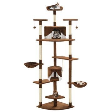 vidaXL Kattenkrabpaal met sisal krabpalen 203 cm bruin en, Dieren en Toebehoren, Verzenden, Nieuw