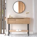 Console tafel Vesanto sidetable 100x29,5x76 cm eikenkleurig, Huis en Inrichting, Tafels | Sidetables, Verzenden, Nieuw