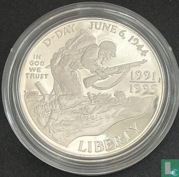Verenigde Staten 1 dollar 1993 (PROOF) 50ste verjaardag..., Postzegels en Munten, Munten | Amerika, Verzenden, Losse munt, Goud
