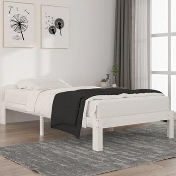 vidaXL Bedframe massief grenenhout wit 100x200 cm, 100 cm, Eenpersoons, Verzenden, Wit