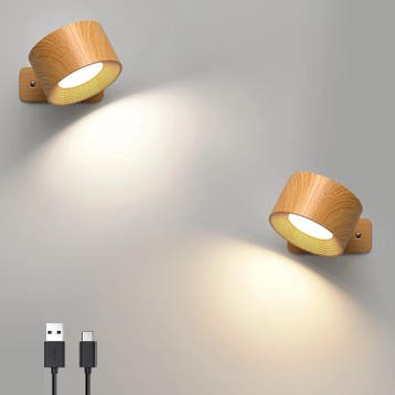 Houten led wandlamp draadloos touch dimbaar, Verzenden, Nieuw