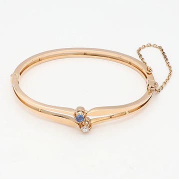 Armband - 14 karaat Roségoud - Diamant - Saffier, Nieuw
