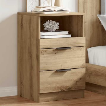 vidaXL Bedside Cabinet Artisanaal eiken Medium Engineered, Minder dan 45 cm, Verzenden, Nieuw, 55 tot 70 cm