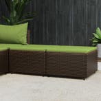 vidaXL Voetensteunen 2 st met kussens poly rattan bruin, Verzenden, Nieuw