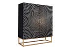 Design Highboard ILLUSION 120cm zwart mangohout massief hout, Ophalen of Verzenden, Nieuw