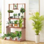 Houten Plantenstandaard met Ophangstang – 3 Laags, Tuin en Terras, Kassen, Verzenden, Nieuw
