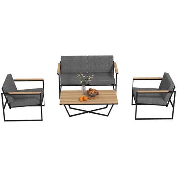 TRUUSK Tuinmeubelset 4 Personen - Weerbestendig Balkonmeubel, Verzenden, Nieuw